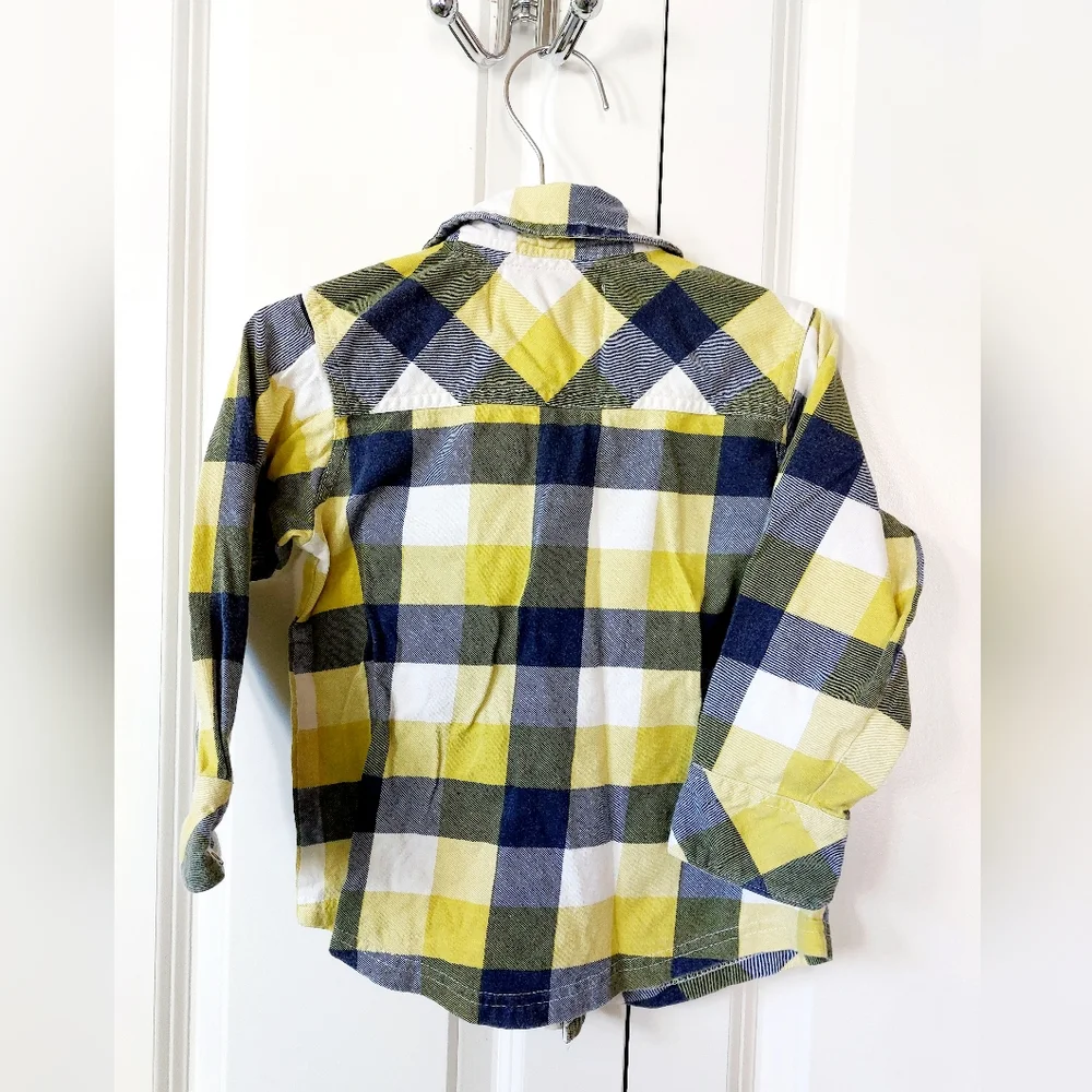 Yellow & Blue Plaid Flannel Button‎ up Shirt 3T Ruff Hewn